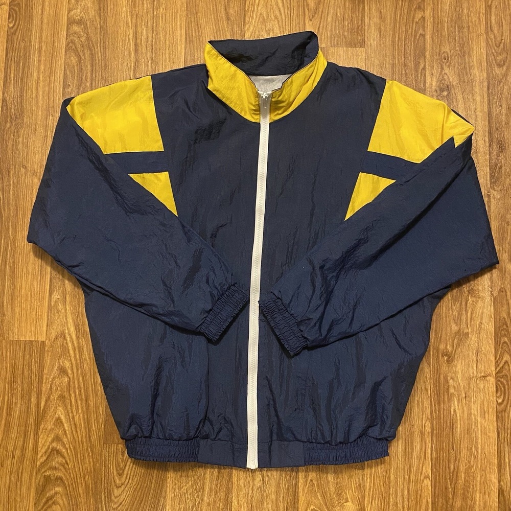Vintage 90s High Five Windbreaker Jacket Adult‎ Large Michigan Colorway